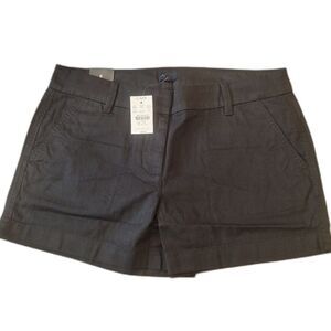 Women J Crew Chino Black Shorts Size 8